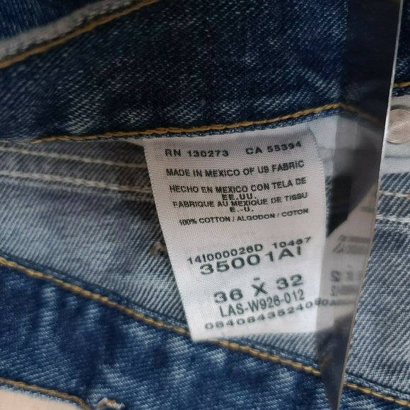 Wrangler Rugged Wear Mens 36x32 Straight Leg Denim Blue Work Heavy Jeans - Picture 9 of 9